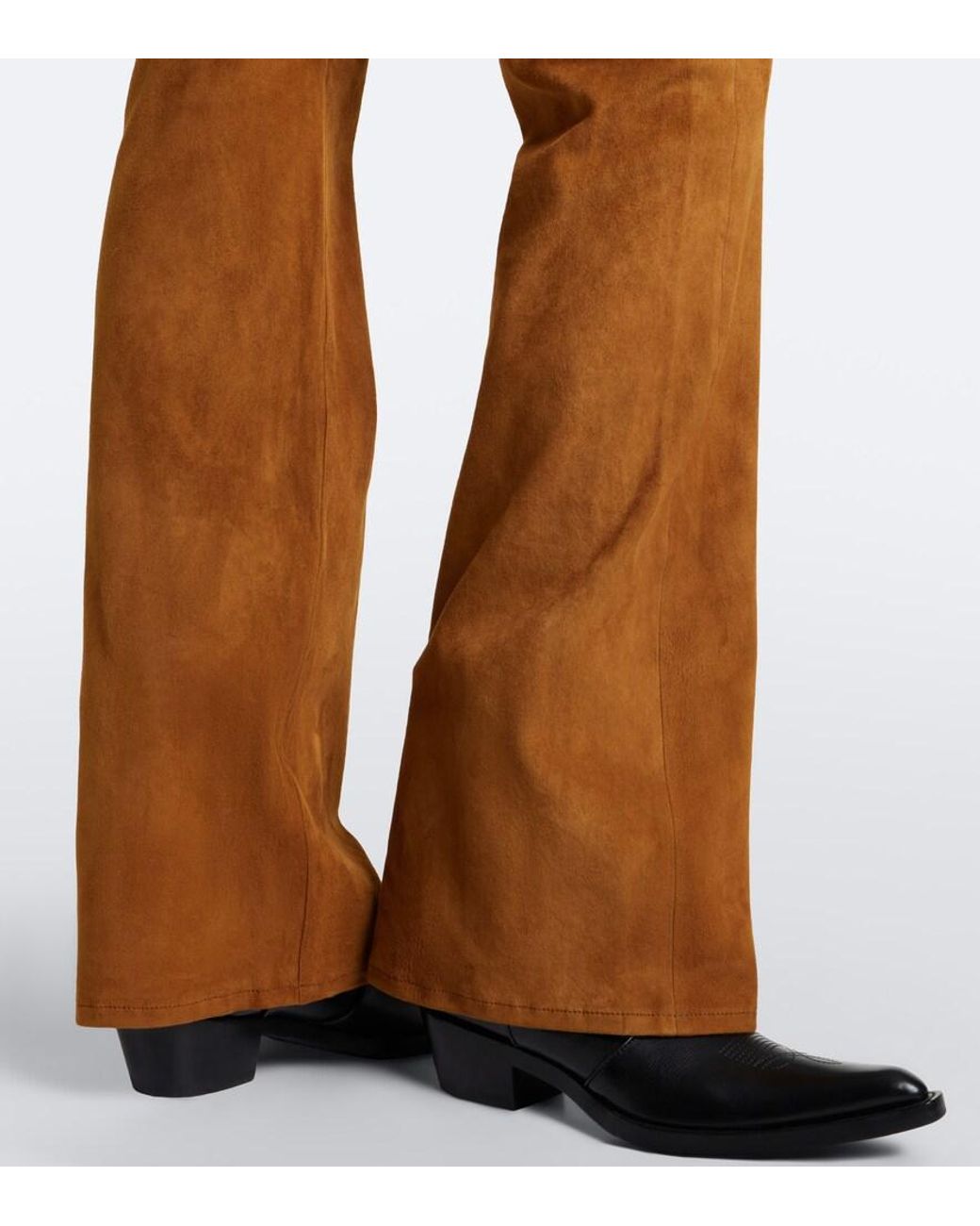 7 For All Mankind Brown Dojo Suede Flared Pants