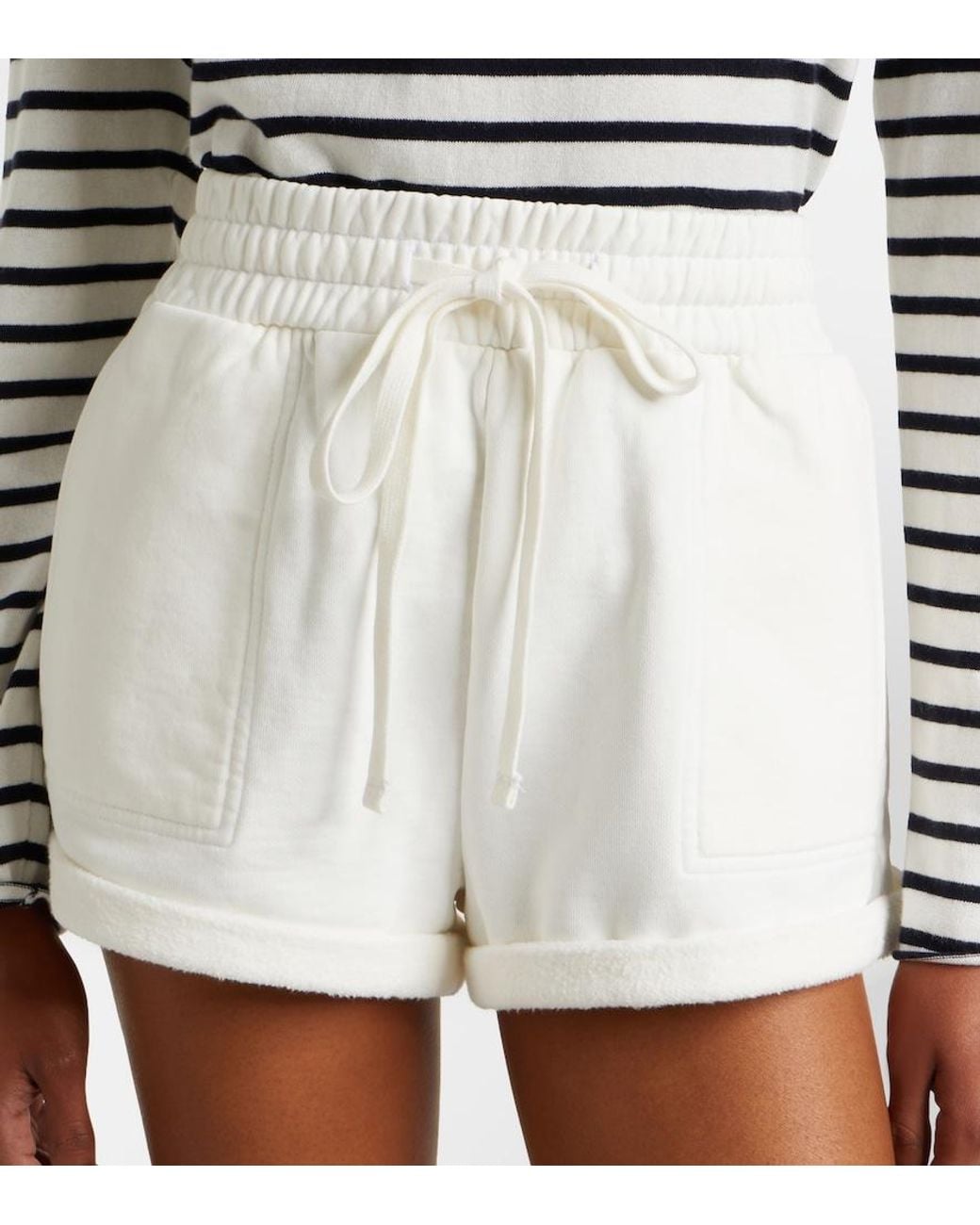 Citizens of Humanity White Vivienne Cotton Fleece Shorts