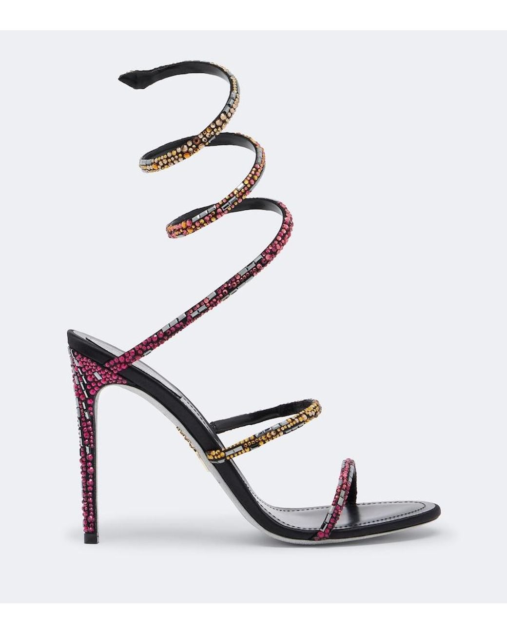 Rene Caovilla White Cleo Swarovski-Embellished Satin Sandals