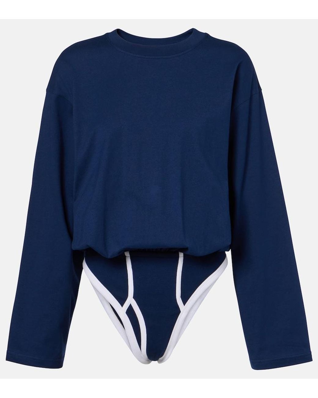Jean Paul Gaultier Blue Cotton Bodysuit