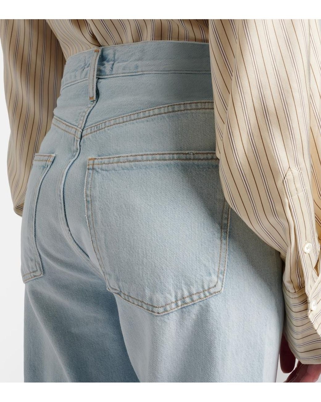 Agolde Blue '90S Crop Straight Jeans