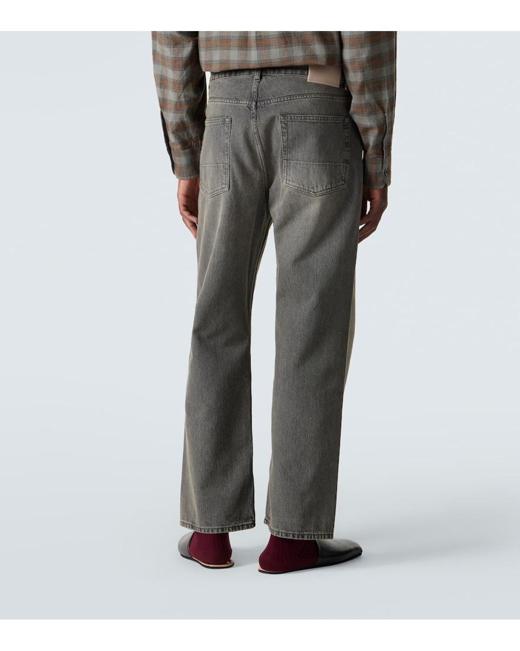 Our Legacy Gray Third Cut Faded Straight Jeans for men