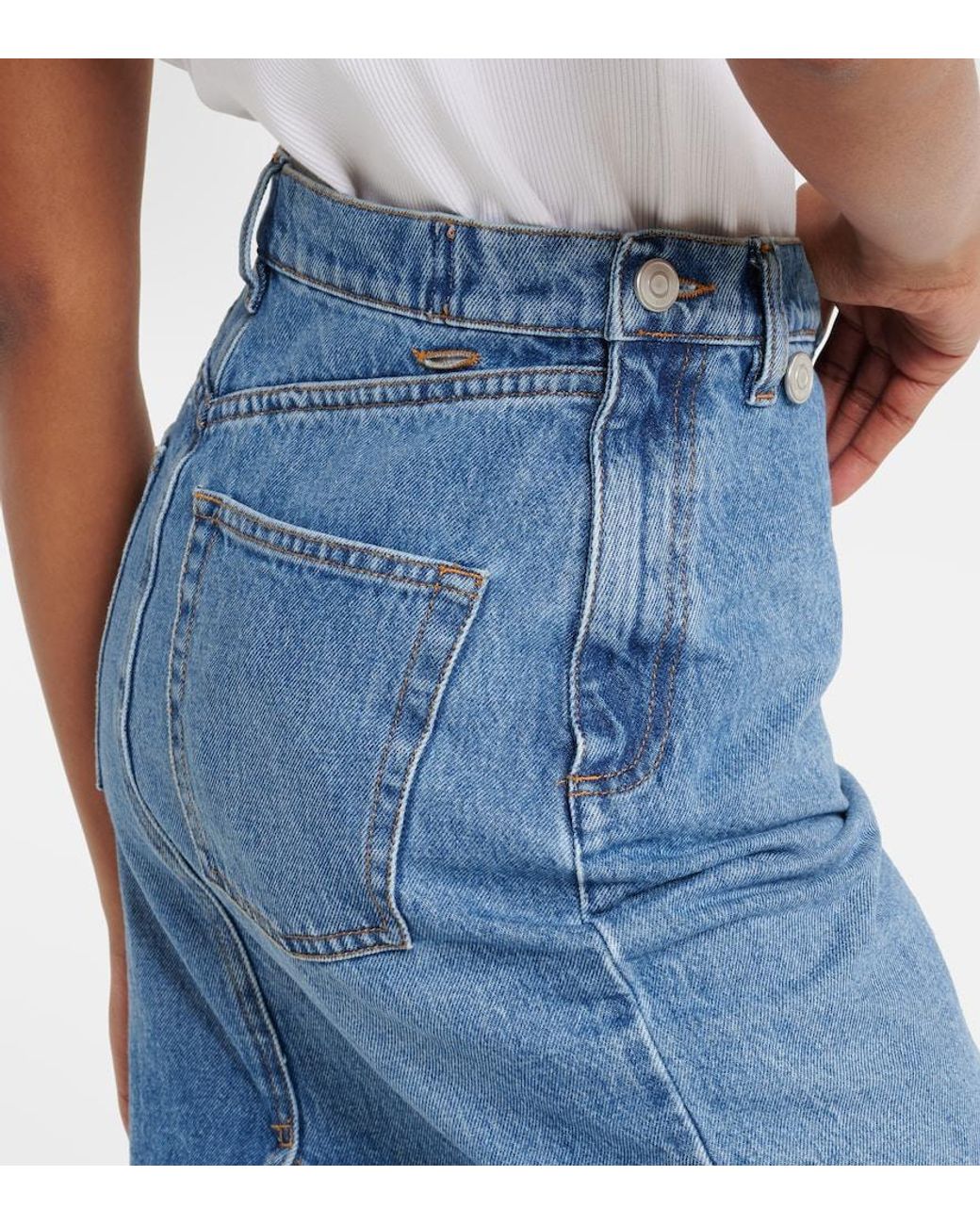 Coperni Blue Denim Pencil Skirt