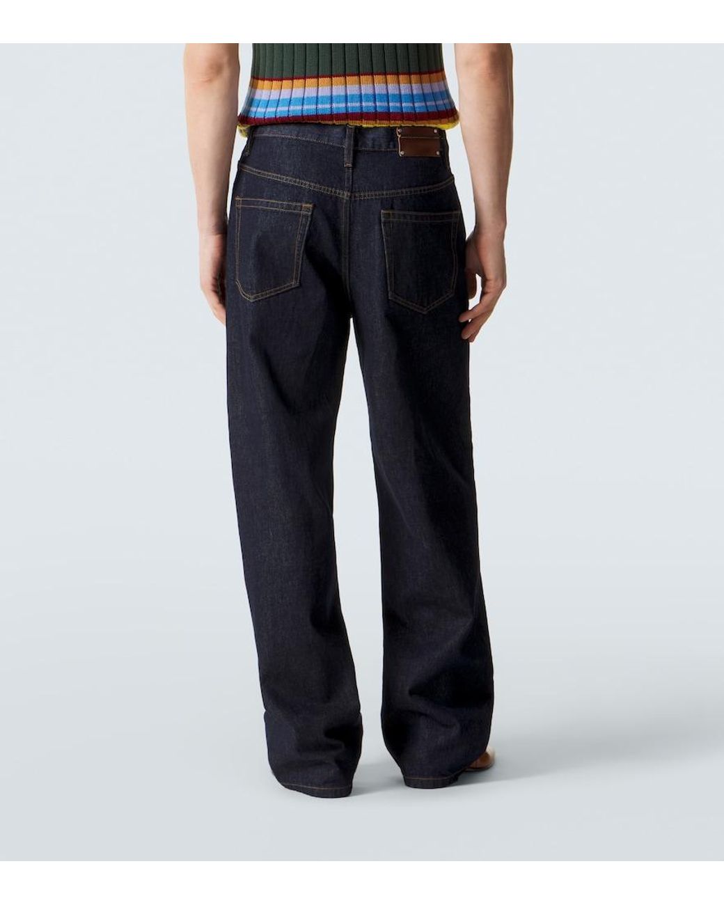 Dries Van Noten Blue Wide-Leg Jeans for men