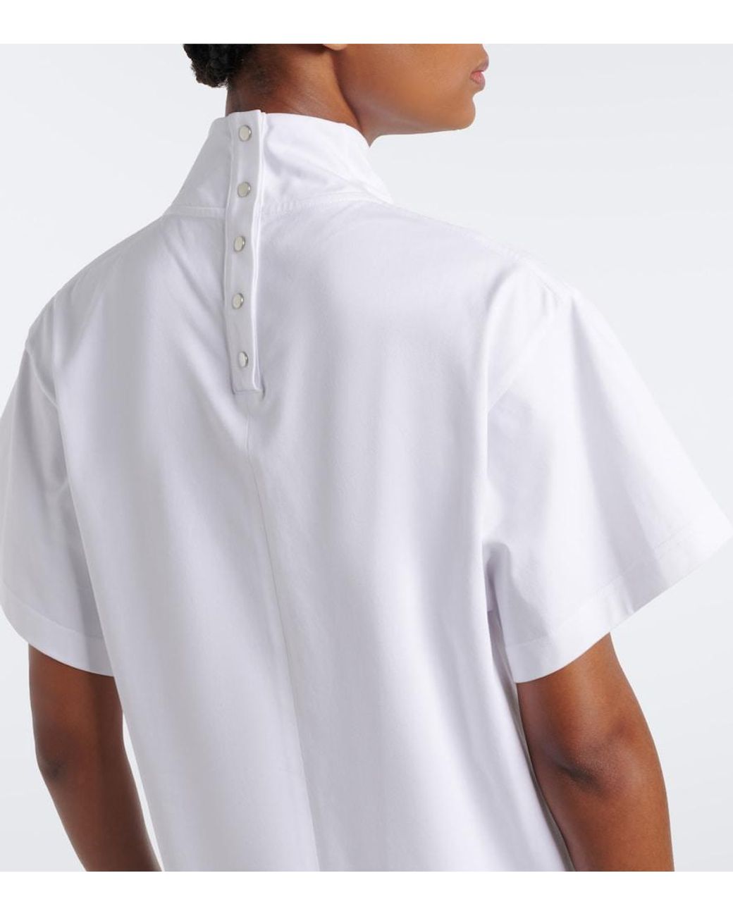 Alaïa White Asymmetric Cotton Jersey T-Shirt