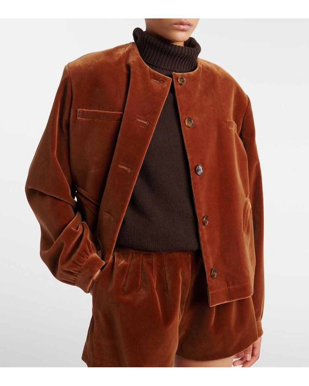 Blazé Milano Brown Gliss Cotton Velvet Jacket