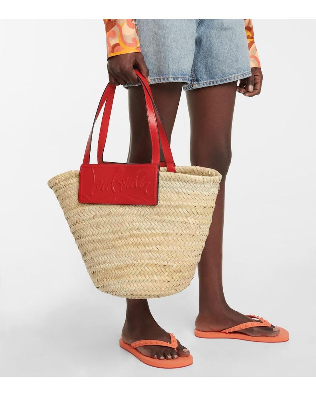 Christian Louboutin Pink Loubishore Woven Tote