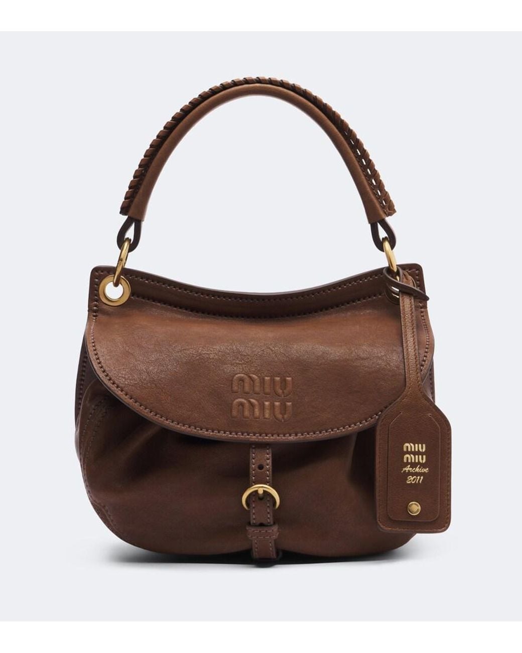 Miu Miu Brown Rendez-Vous Leather Shoulder Bag