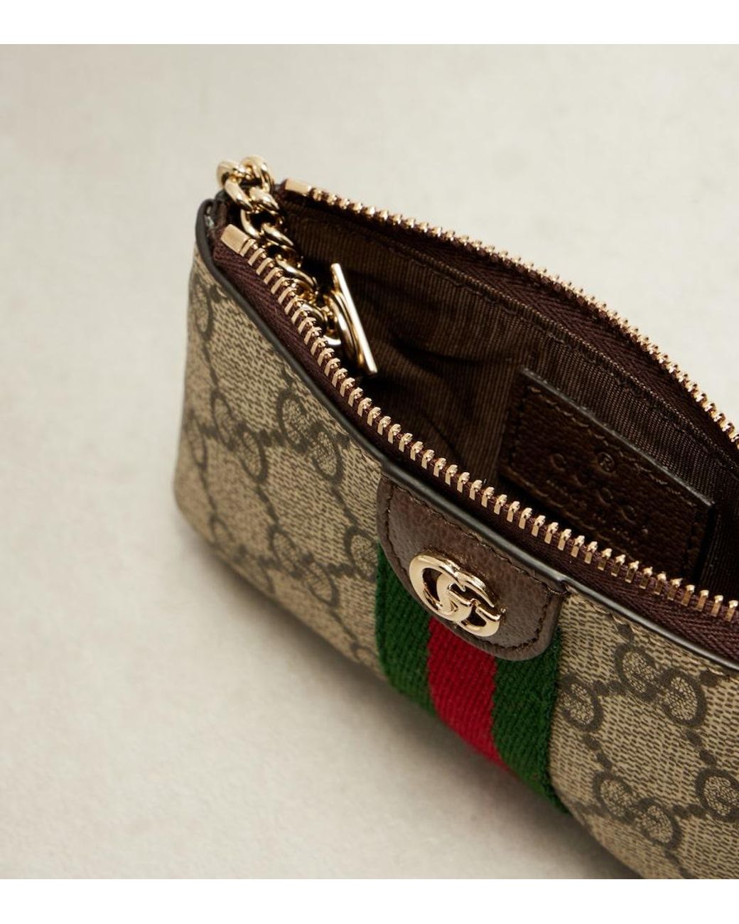 Gucci Green Ophidia Gg Web Stripe Coin Purse