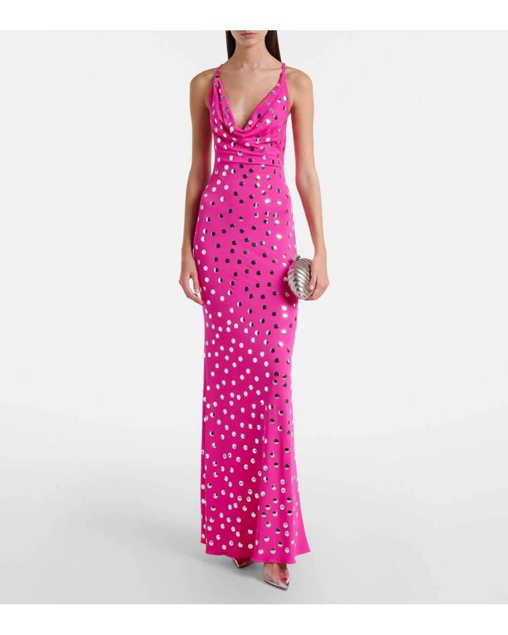 David Koma Pink Polka-Dot Gown