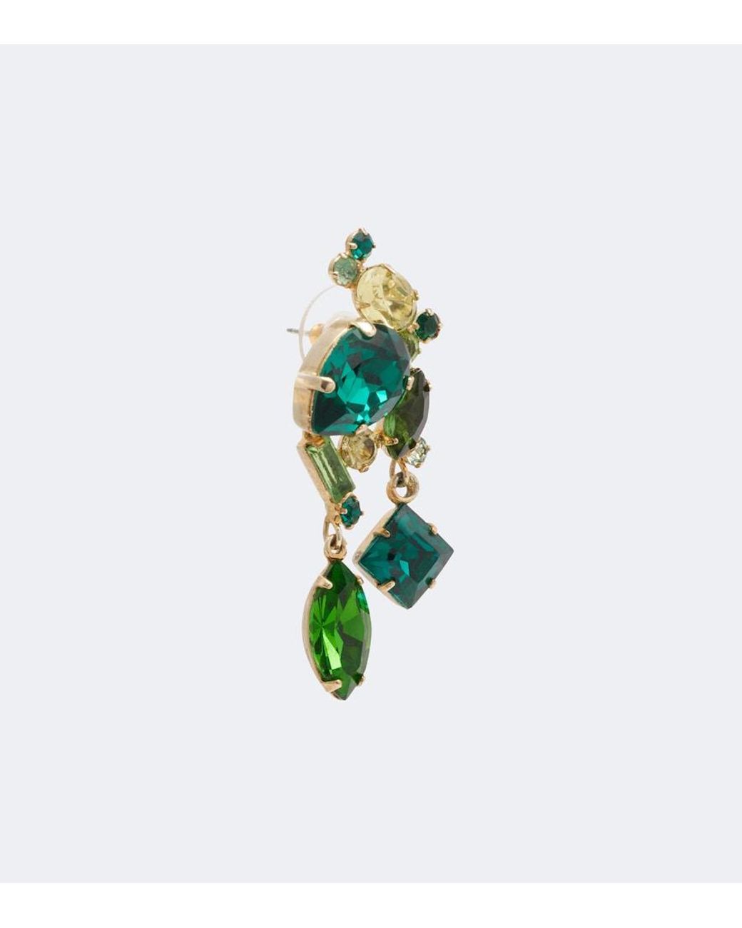 Jennifer Behr Green Ambra Crystal-Embellished Drop Earrings