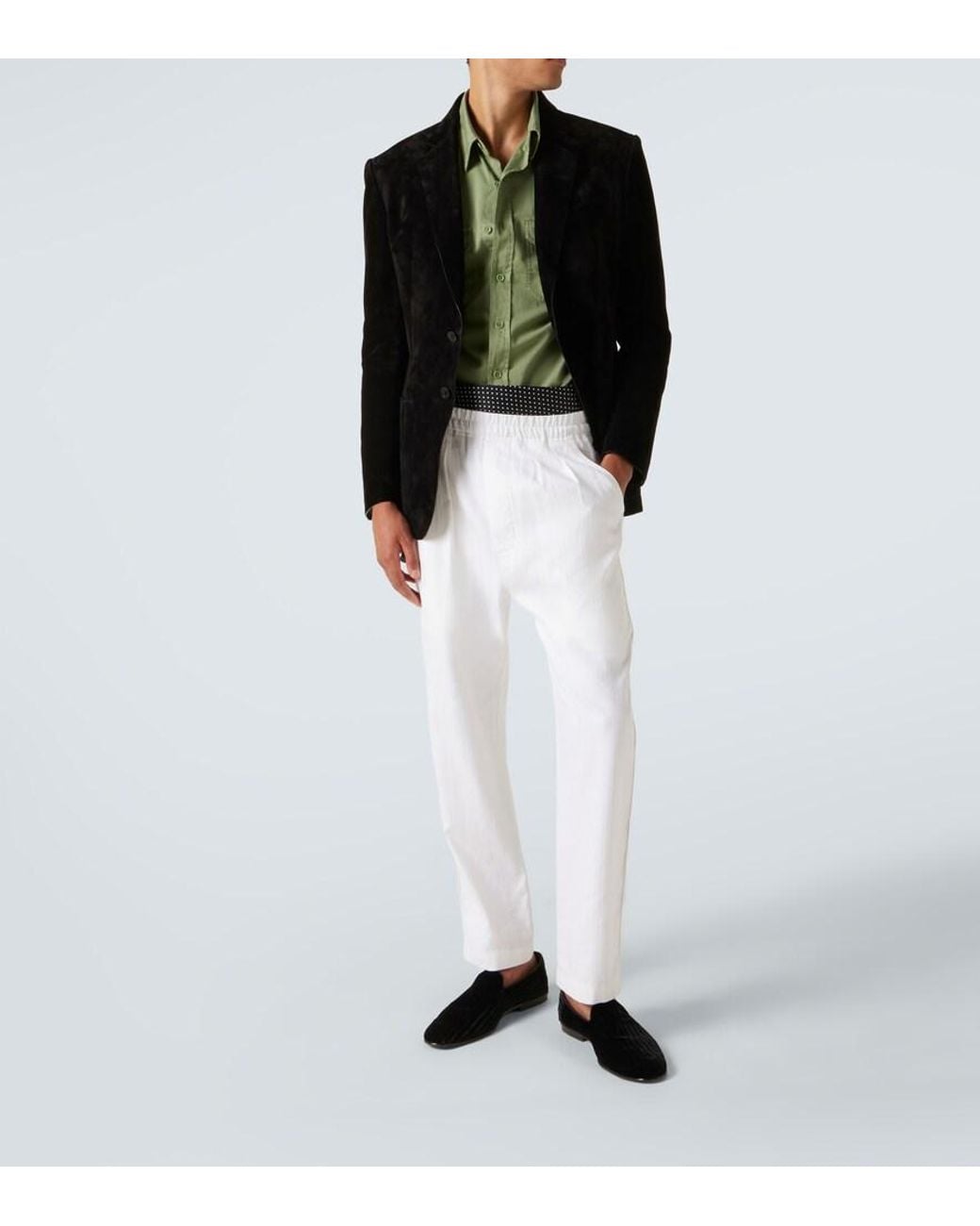 Tom Ford Green Cotton And Silk Shirt for men