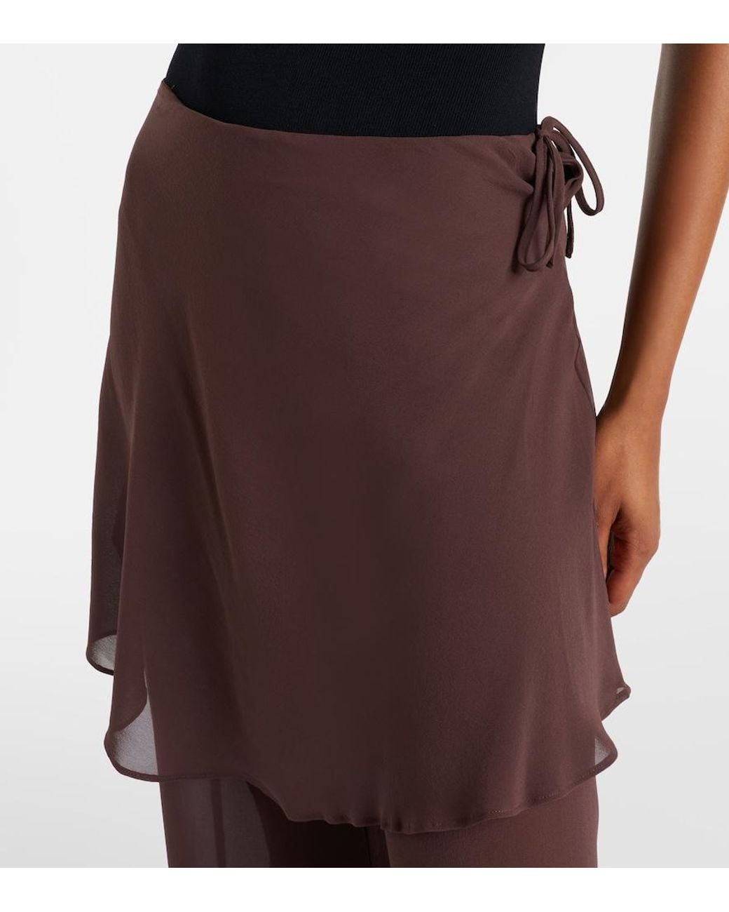Christopher Esber Purple Sheer Silk Wide-Leg Pants