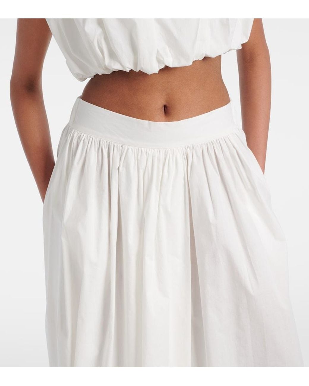 Adriana Degreas White Cotton Maxi Skirt