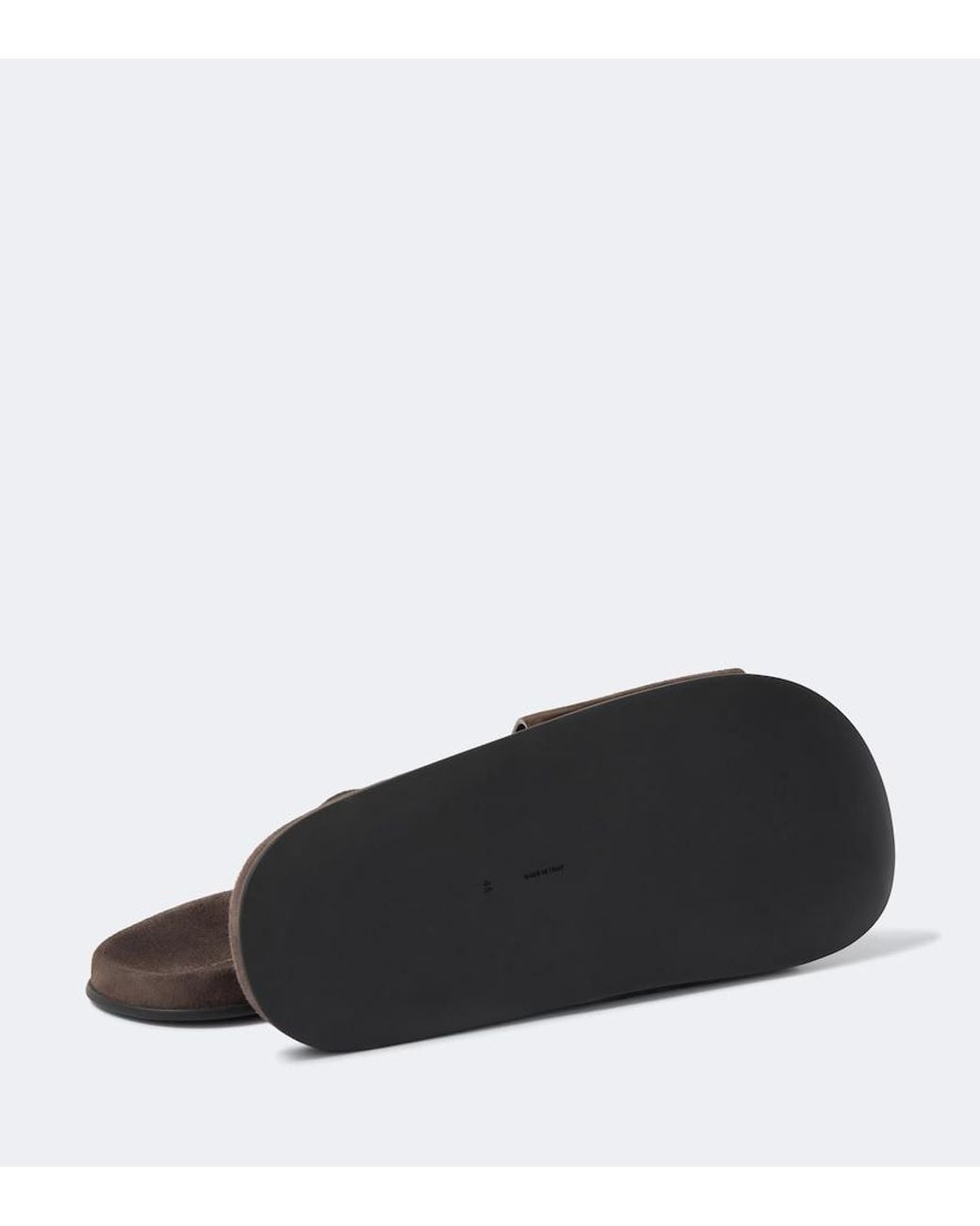 The Row Brown Hugh Suede Slides for men