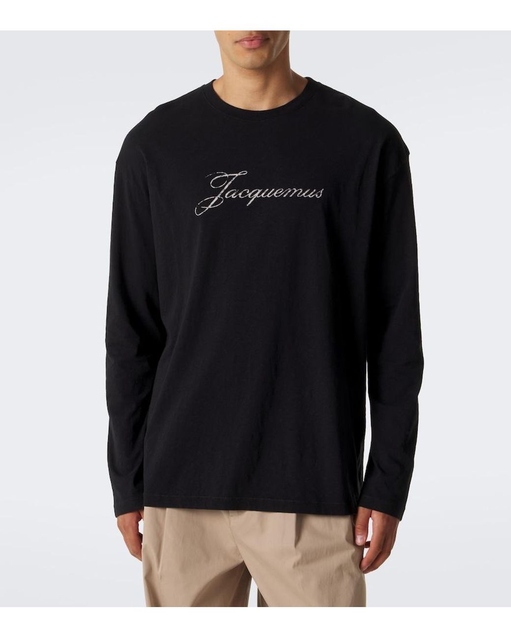 Jacquemus Black Logo Cotton And Hemp Jersey T-Shirt for men