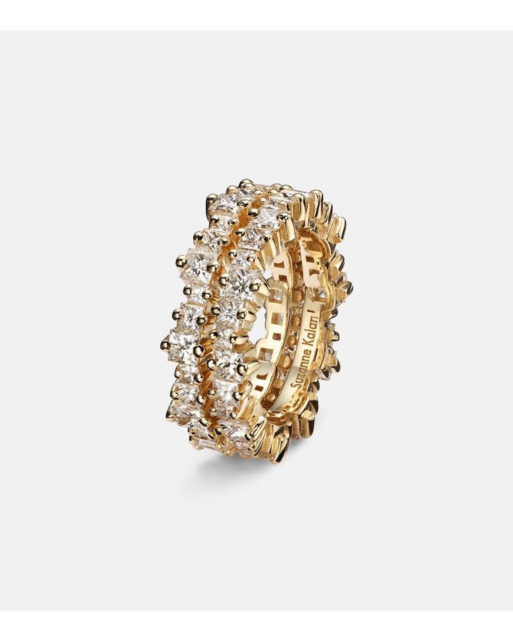 Suzanne Kalan White Milli 18Kt Tech Ring Jackets With Diamonds