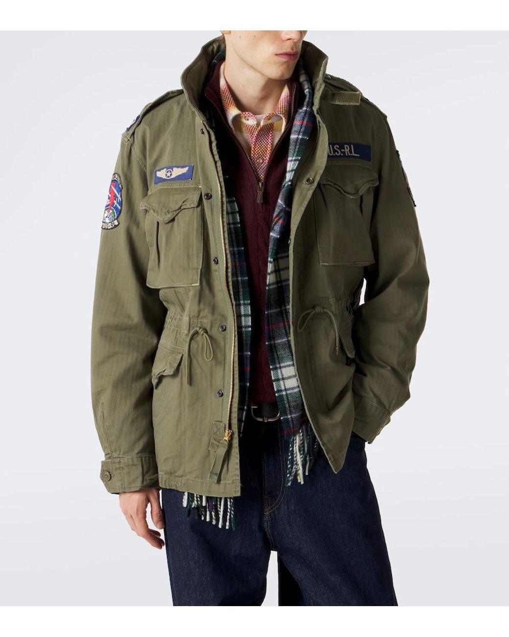 Polo Ralph Lauren Green Iconic Patch-Applique Cotton Field Jacket for men