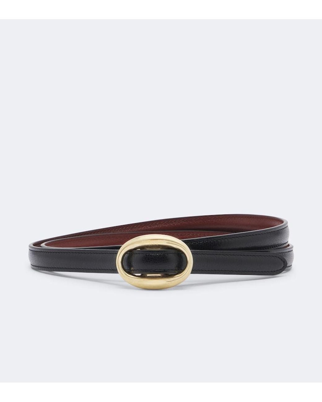Saint Laurent Black Reversible Leather Belt