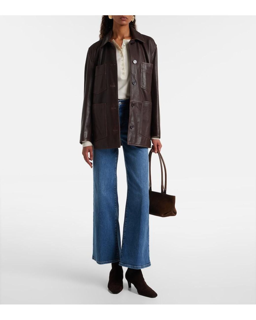 FRAME Blue Le Slim Palazzo Wide-Leg Jeans