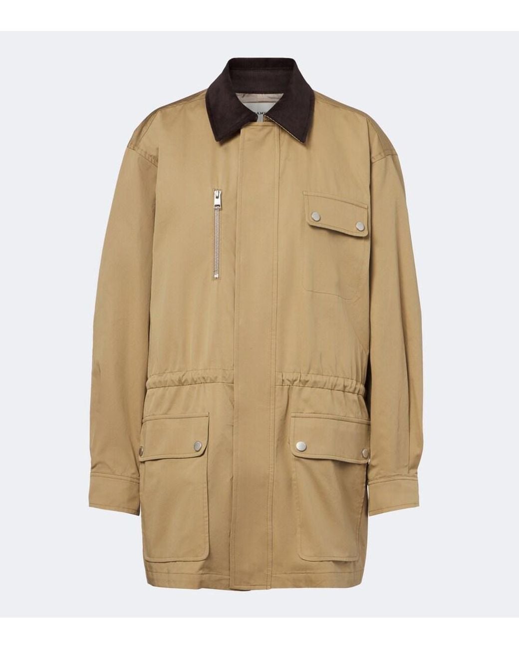 FRAME Natural Corduroy-Trimmed Cotton Twill Jacket
