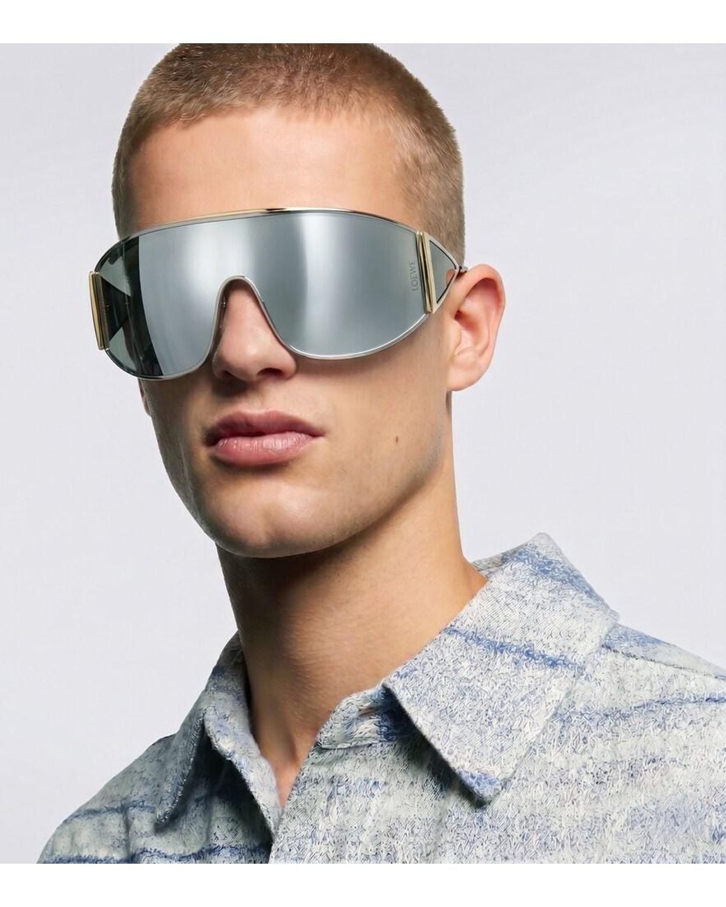 Loewe White Paula's Ibiza Speed Shield Sunglasses for men