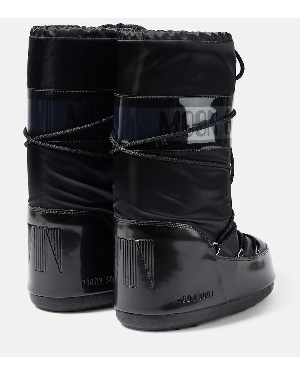 Moon Boot Black Icon Glance Satin Snow Boots