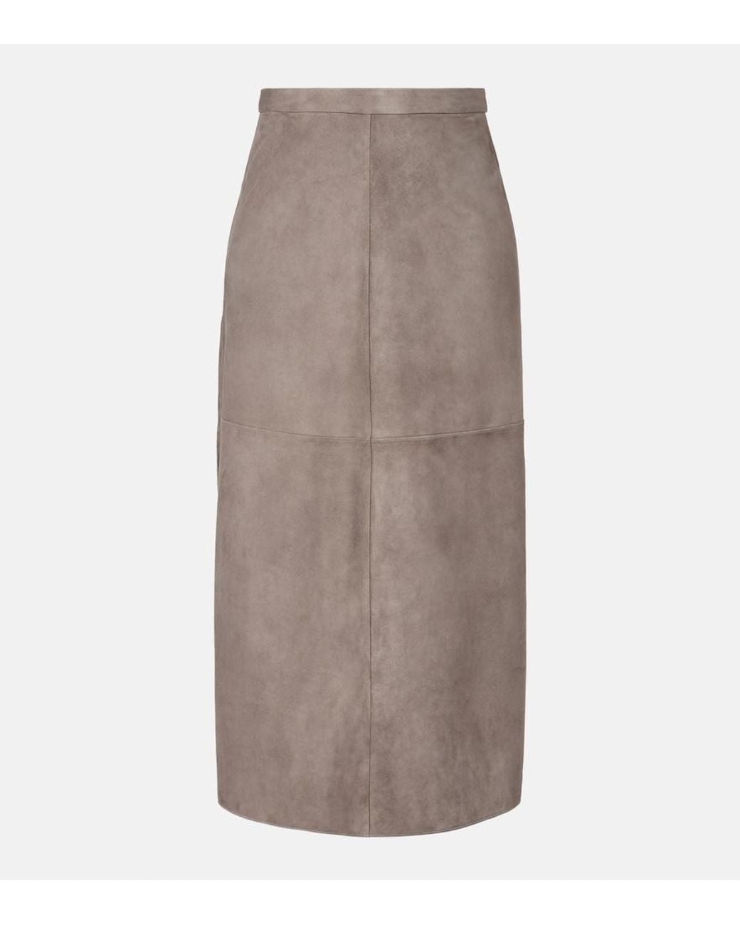 Max Mara Brown Suede Midi Skirt