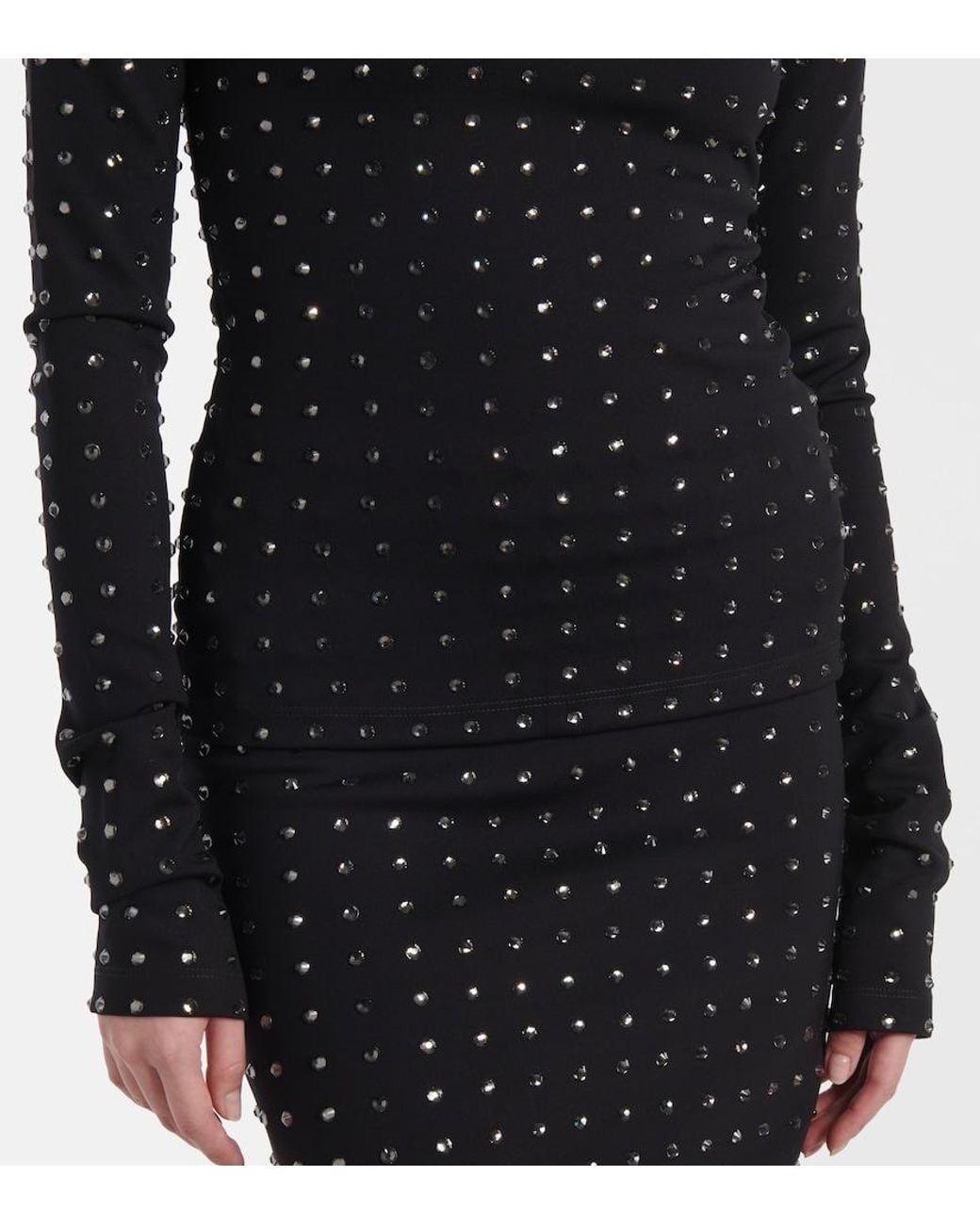 Sportmax Blue Negus Crystal-Embellished Top