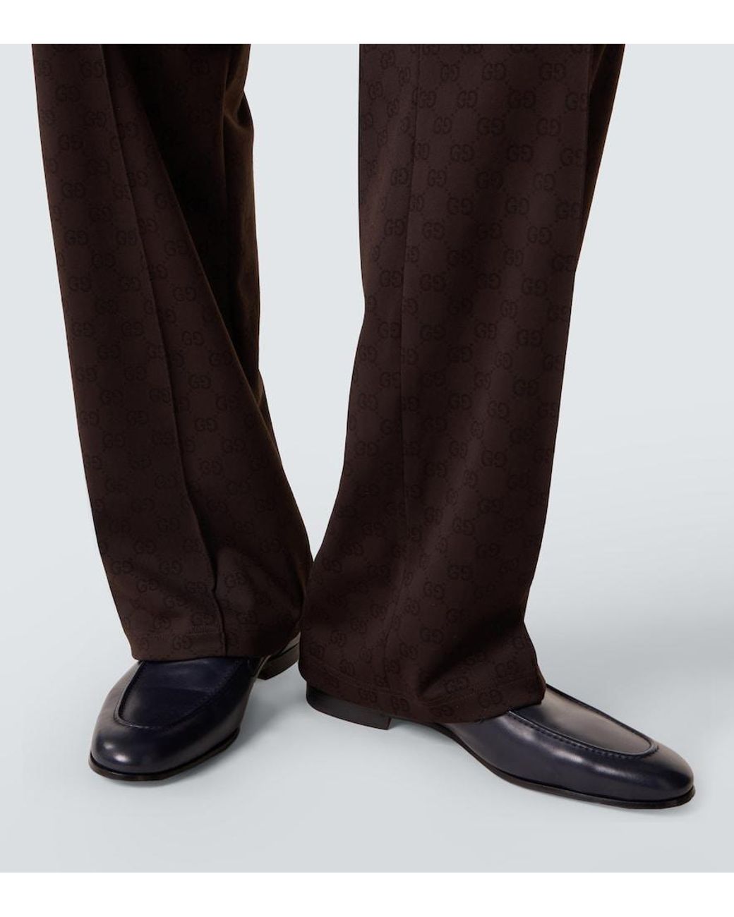 Gucci Brown Gg Jacquard Track Pants for men