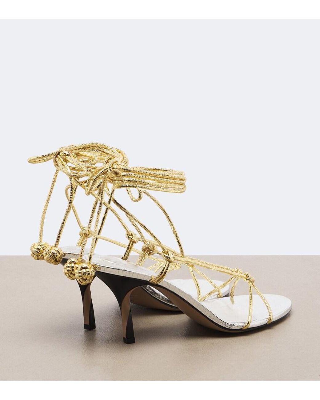 Jacquemus Tourni Metallic Leather Sandals
