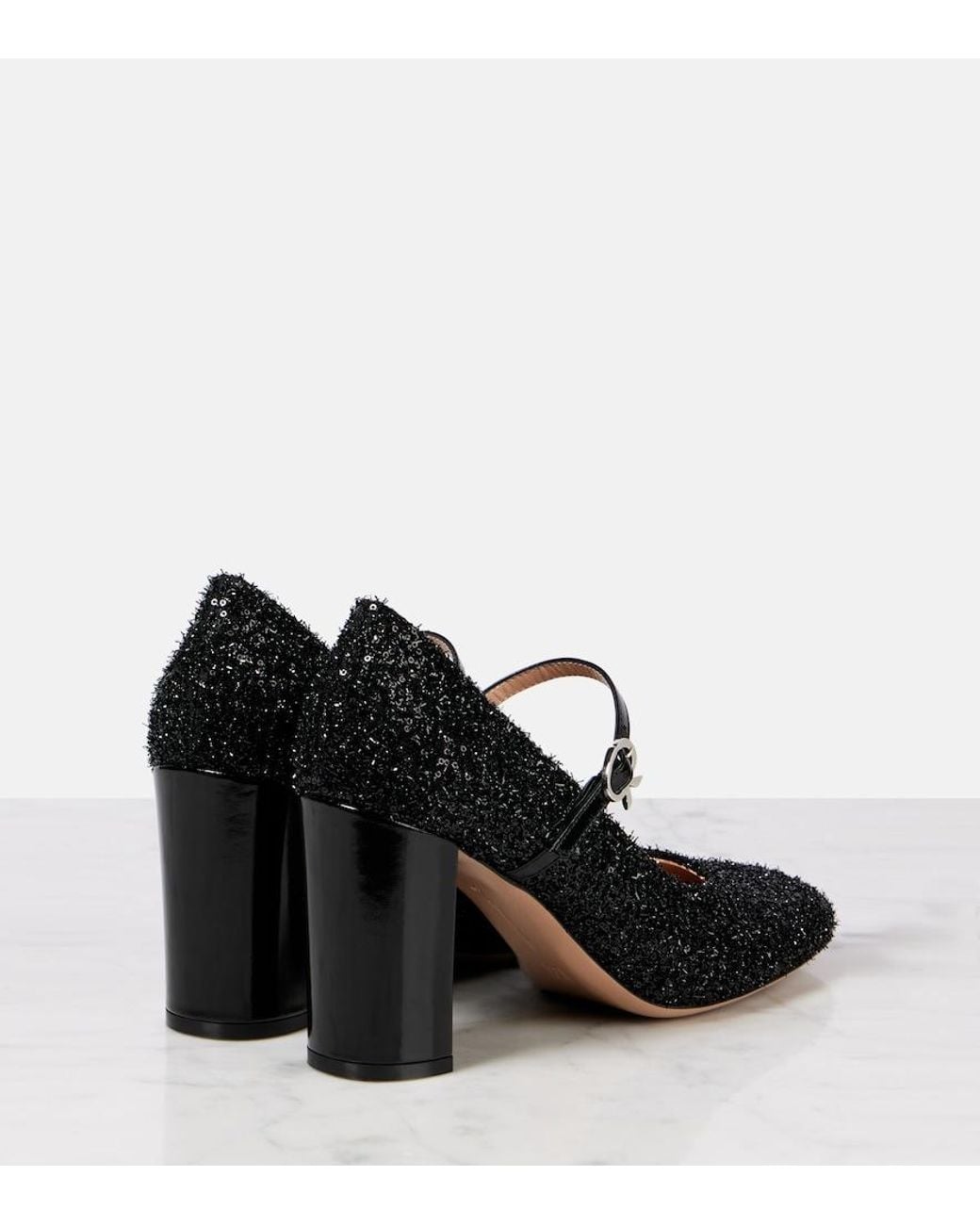 Gianvito Rossi Black Canvas Pumps