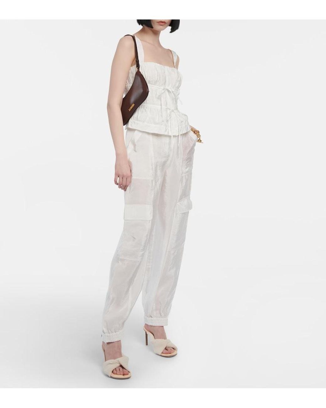 Jonathan Simkhai White Abilene Drawstring Shirt