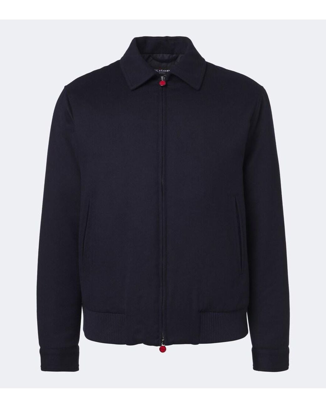 Kiton Blue Wool Bomber Jacket for men