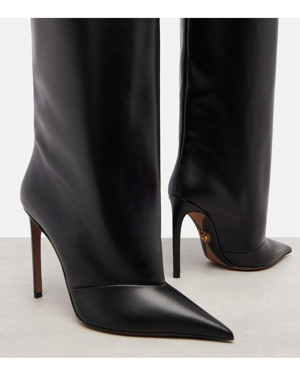 Dolce & Gabbana Black Leather Knee-High Boots