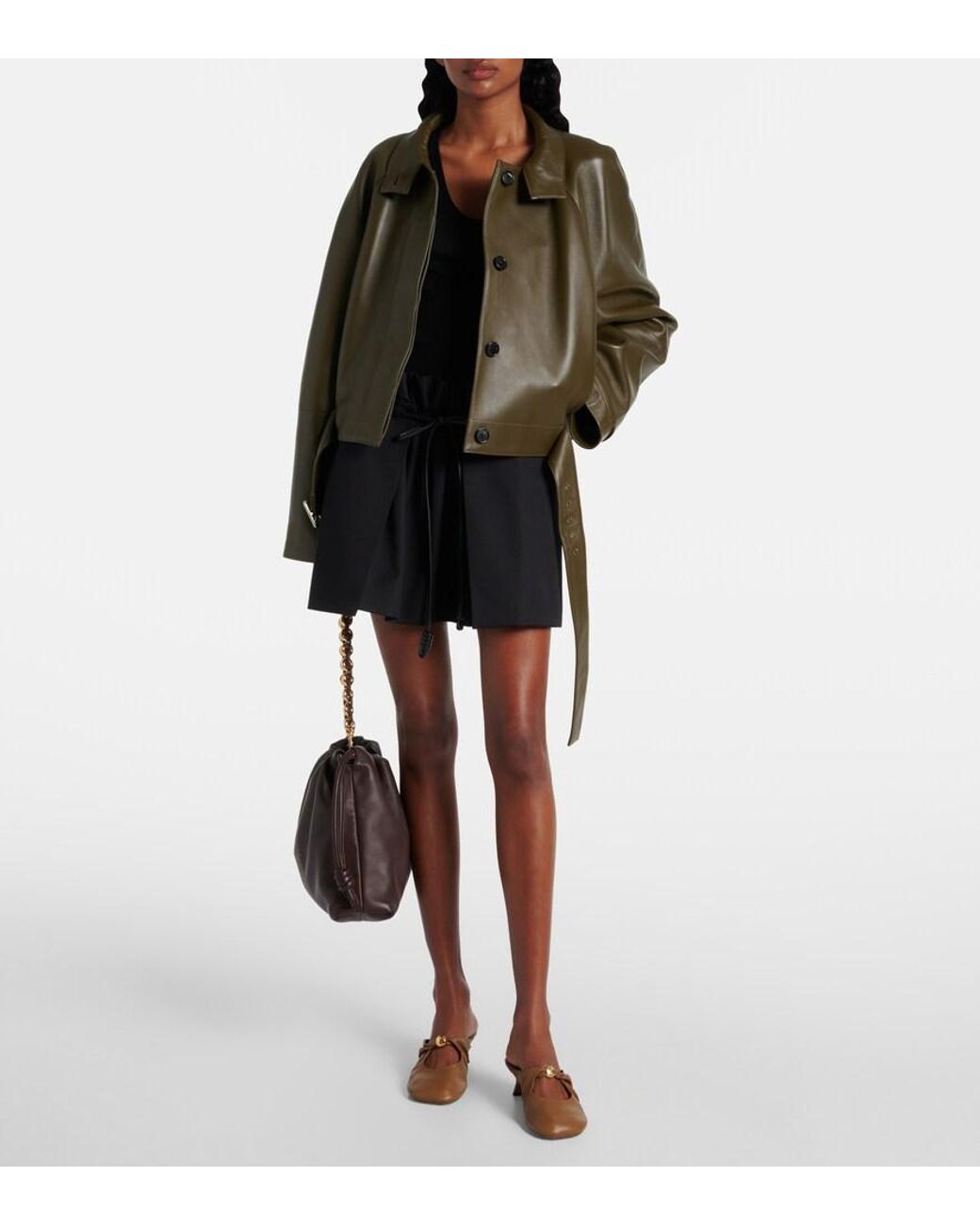Loewe Brown Pebble 45 Leather Mules
