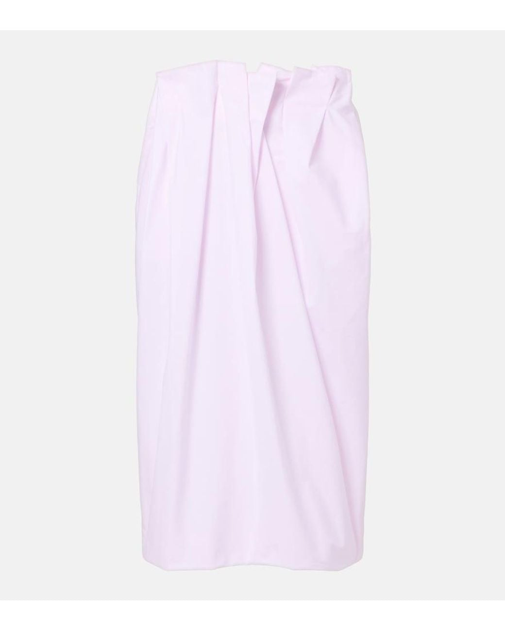 Simone Rocha Pink Pleated Cotton Pencil Skirt