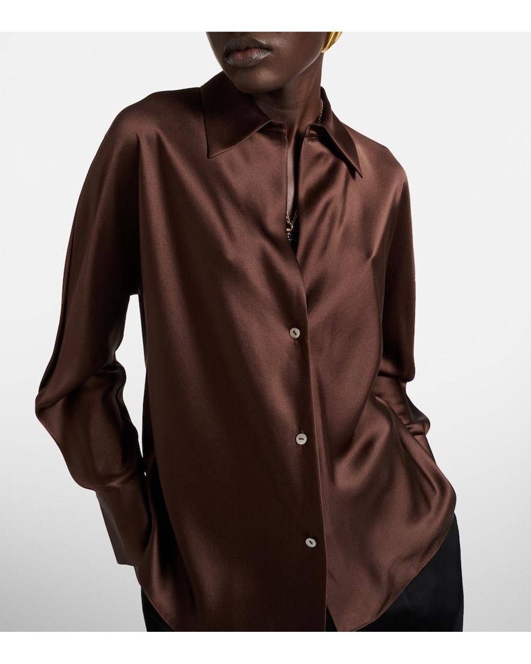 Vince Brown Silk Shirt