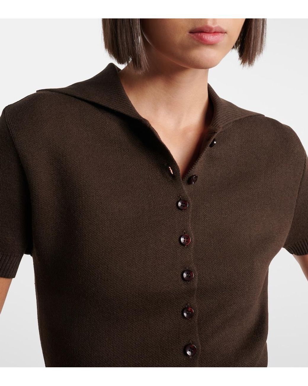Magda Butrym Brown Cotton And Cashmere Cardigan