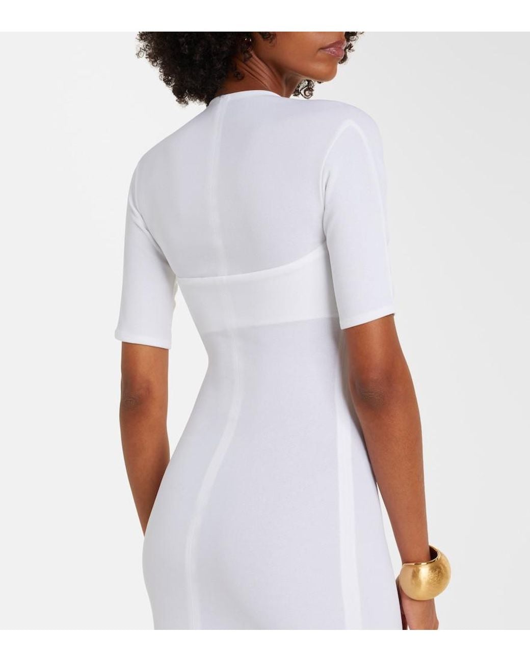 Jacquemus White Bolero Jersey Gown