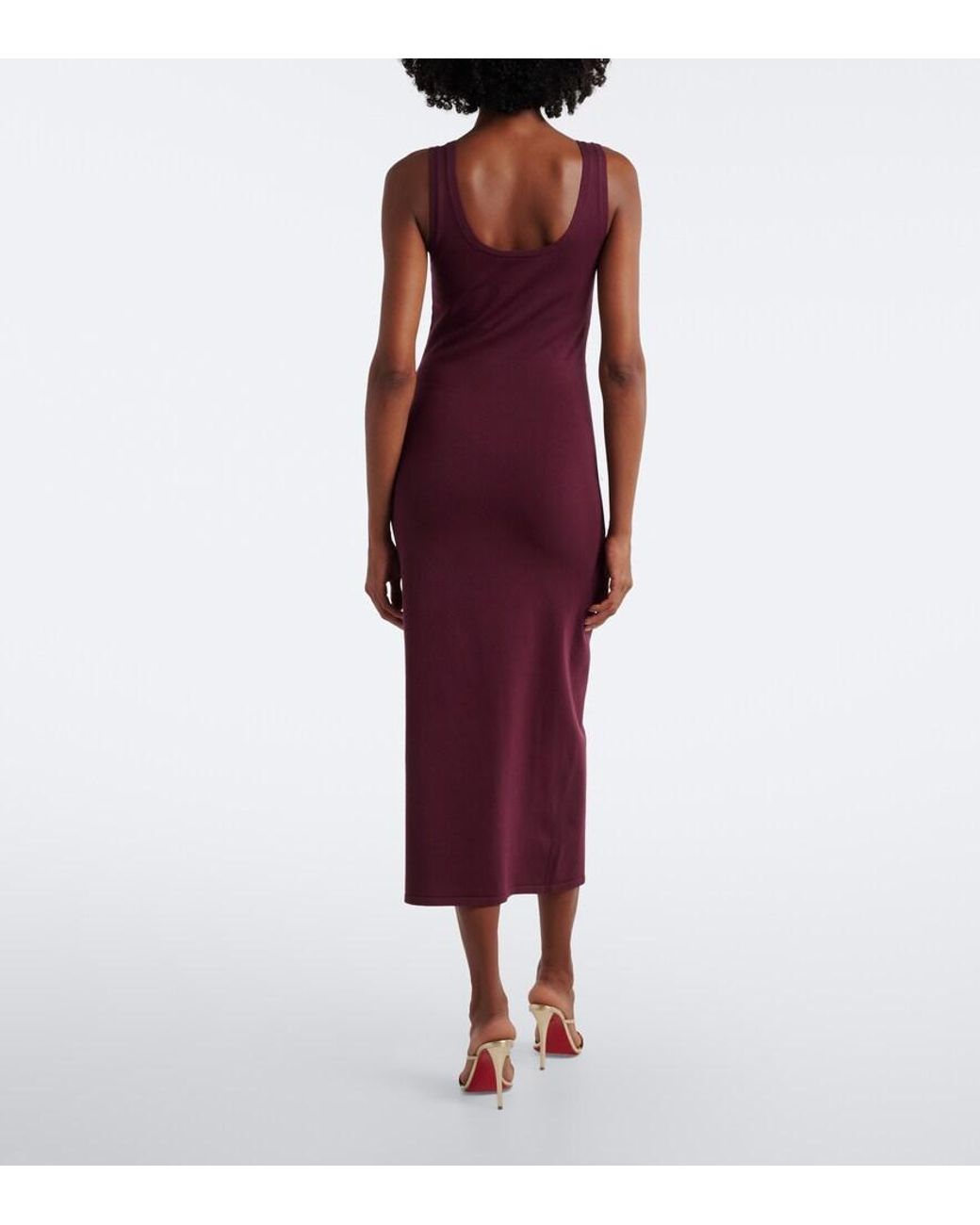 Jonathan Simkhai Purple Genne Gathered Midi Dress