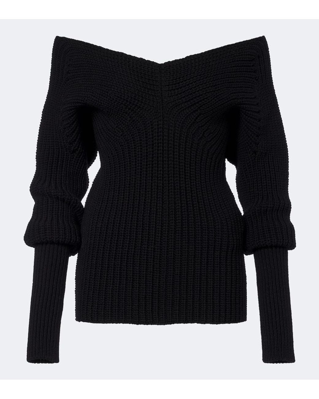 Lemaire Black Ribbed-Knit Wool Sweater