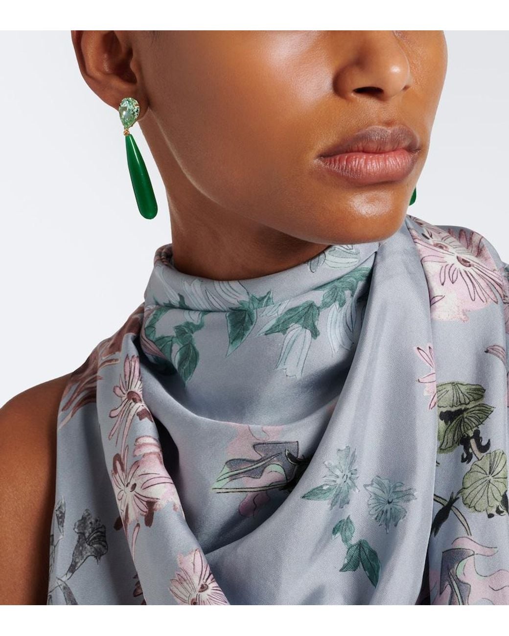 Jennifer Behr Green Caroline Embellished Drop Earrings