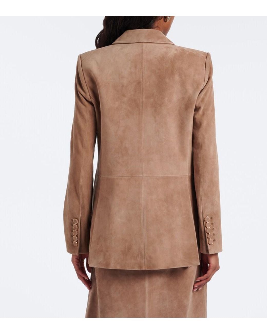 Veronica Beard Brown Oria Double-Breasted Suede Jacket