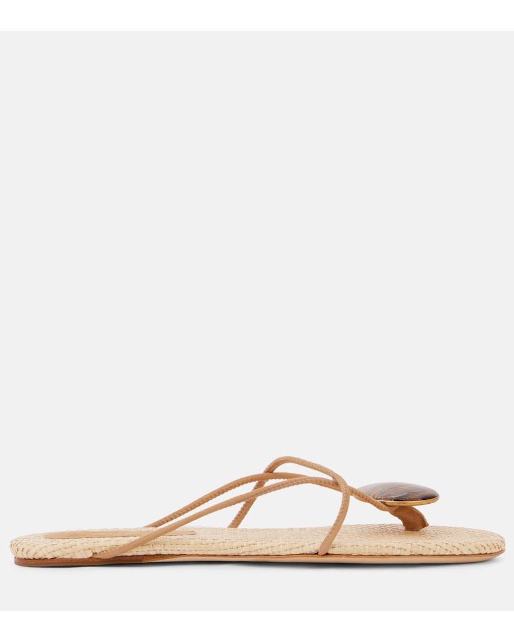 Christopher Esber Natural Doma Embellished Thong Sandals
