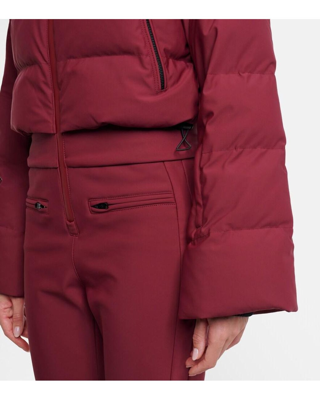 Perfect Moment Red Polar Flare Down Ski Suit
