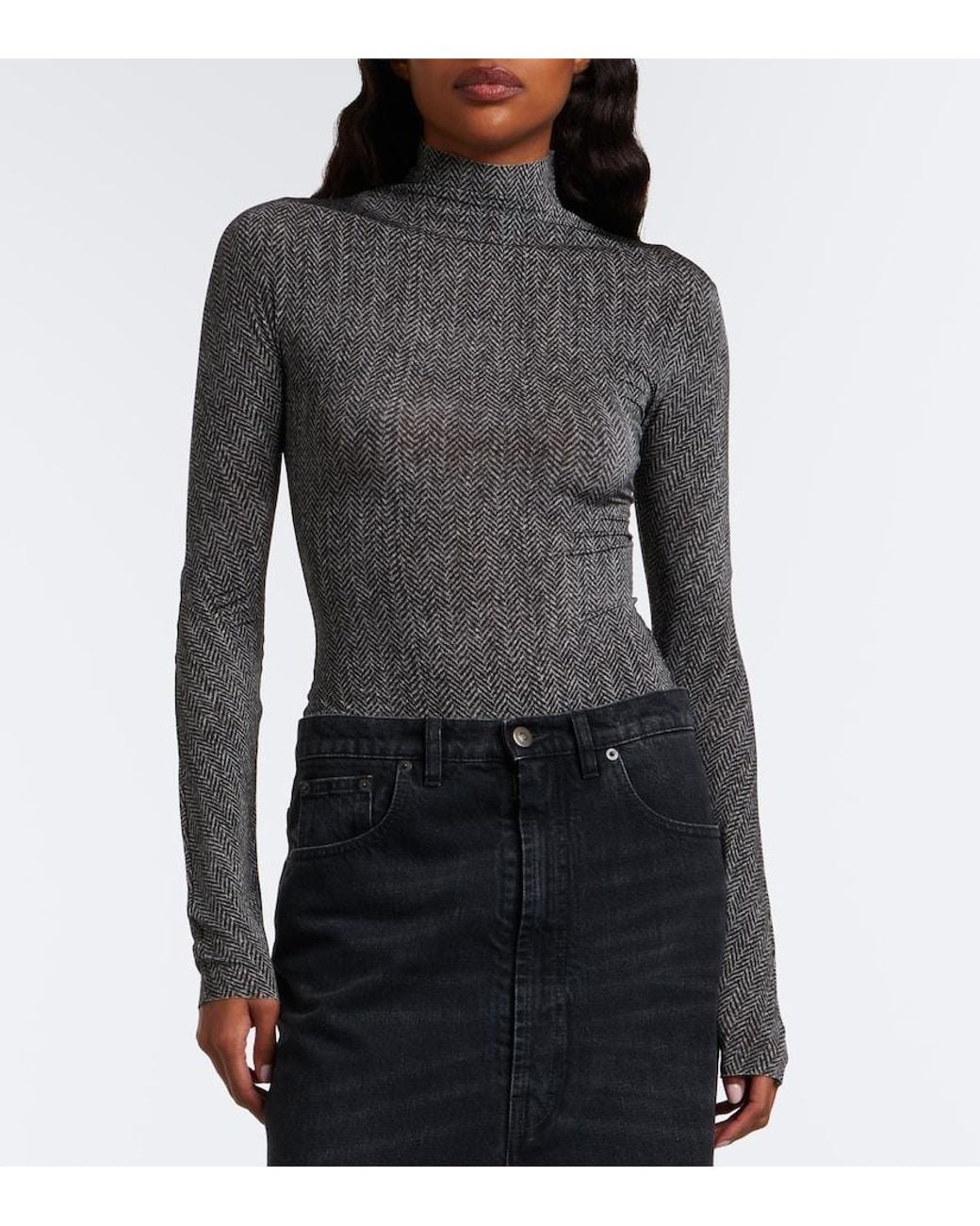 Maison Margiela Gray Printed Jersey Bodysuit