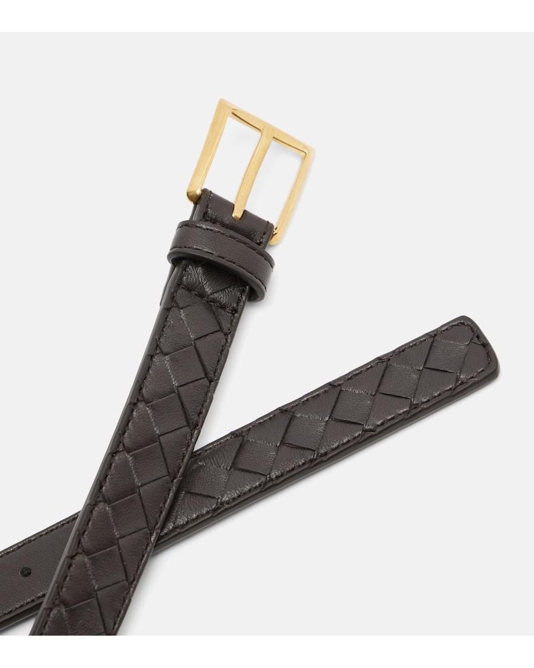 Bottega Veneta Black Intrecciato Leather Belt
