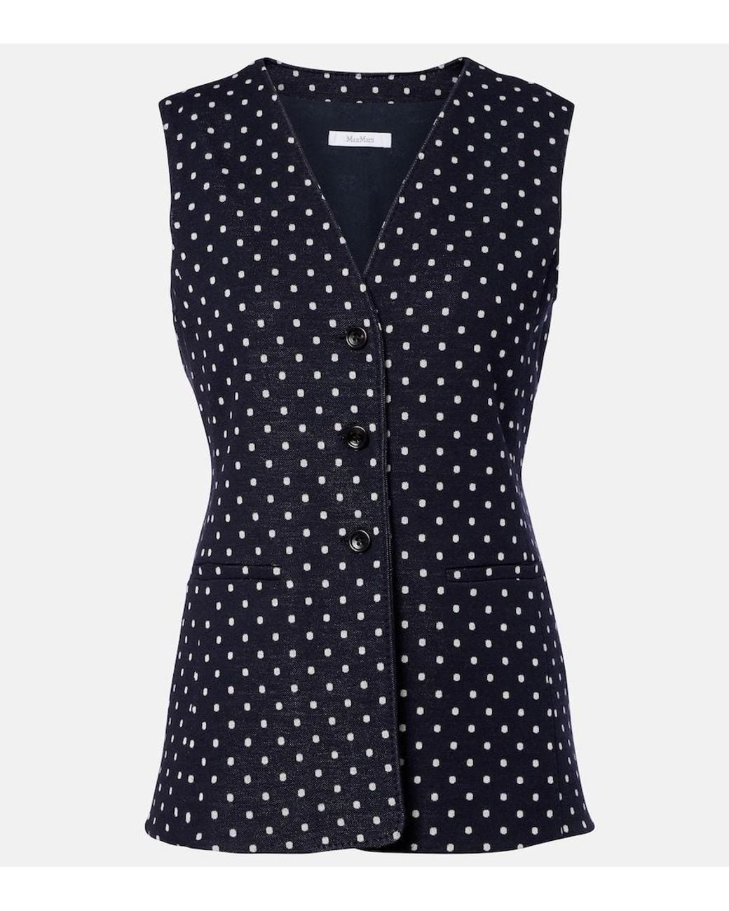 Max Mara Blue Polka-Dot Jersey Vest