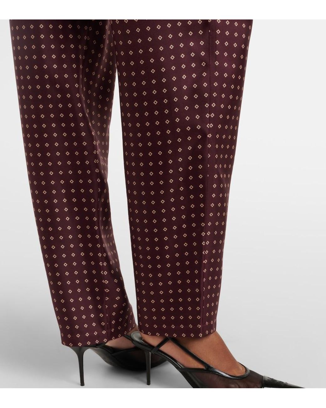 Saint Laurent Purple Printed Silk Satin Pajama Pants